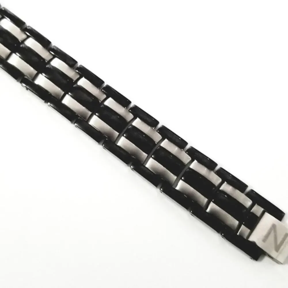 Men’s Black‎ 316L stainless steel magnetic bracelet 8.5 inches